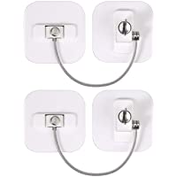 2 Pcs Cerradura de Nevera Seguridad de Armario para niños Cable Cierre con Llaves para Muebles Puerta de nevera…